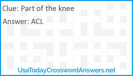 Part of the knee Answer