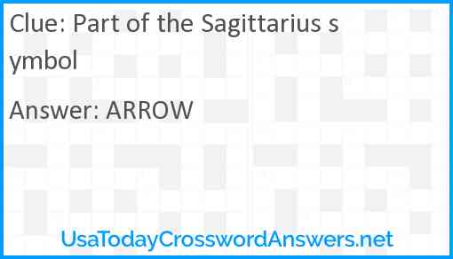 Part of the Sagittarius symbol Answer