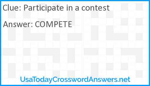 Participate in a contest Answer