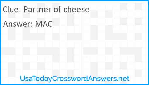 Partner of cheese Answer