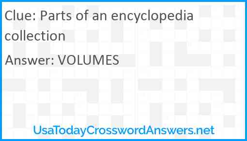 Parts of an encyclopedia collection Answer
