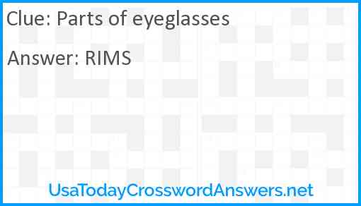 Parts of eyeglasses Answer