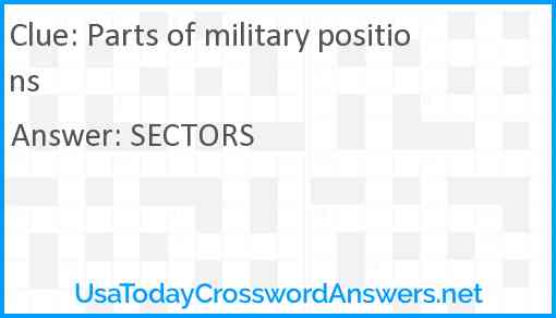Parts of military positions Answer