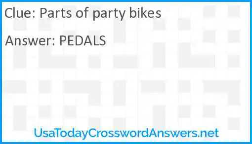 Parts of party bikes Answer