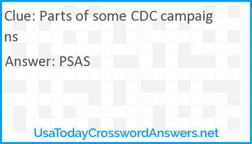 Parts of some CDC campaigns Answer