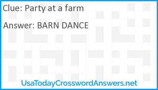 Party at a farm Answer