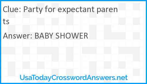Party for expectant parents Answer
