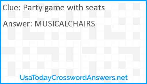 Party game with seats Answer