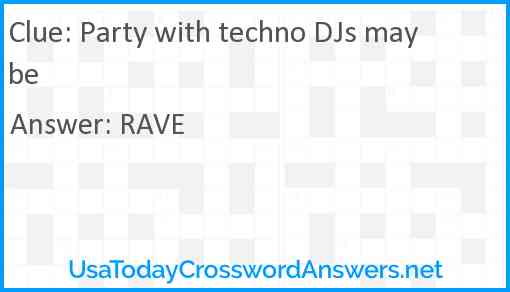 Party with techno DJs maybe Answer