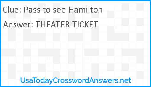 Pass to see Hamilton Answer