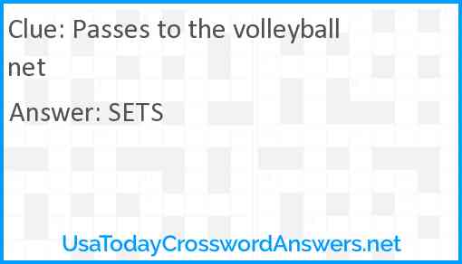 Passes to the volleyball net Answer