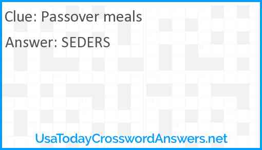 Passover meals Answer