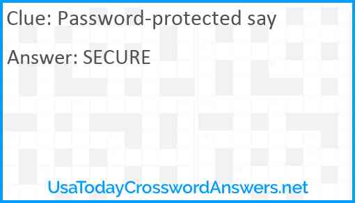 Password-protected say Answer