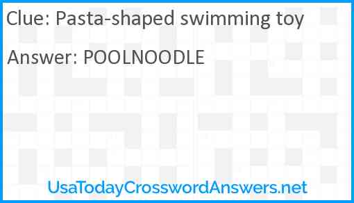 Pasta-shaped swimming toy Answer