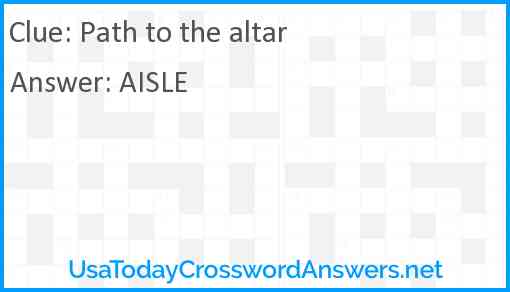 Path to the altar Answer