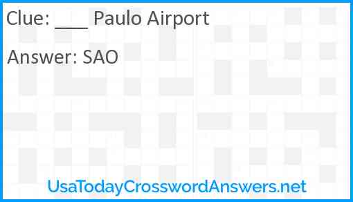 ___ Paulo Airport Answer