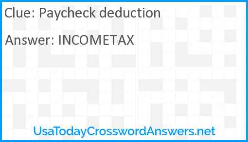 Paycheck deduction Answer