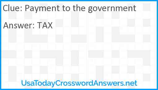 Payment to the government Answer