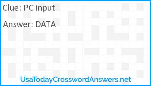 PC input Answer