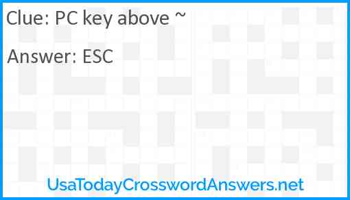 PC key above ~ Answer