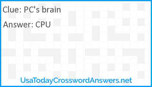 PC's brain Answer