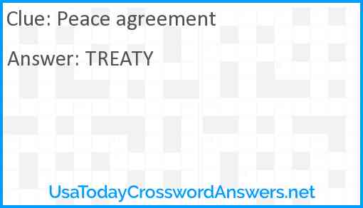 Peace agreement Answer