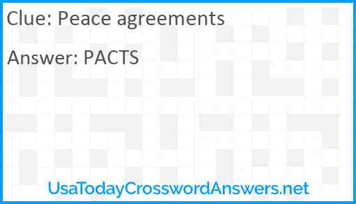 Peace agreements Answer