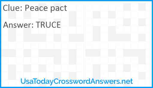 Peace pact Answer