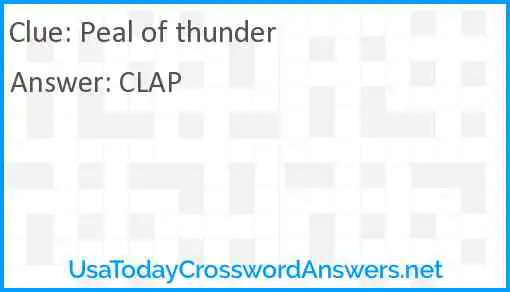 Peal of thunder Answer