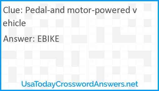 Pedal-and motor-powered vehicle Answer