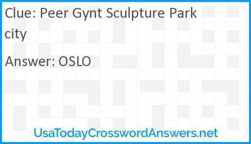 Peer Gynt Sculpture Park city Answer