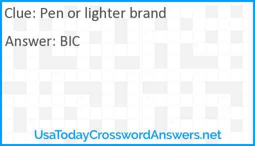 Pen or lighter brand Answer