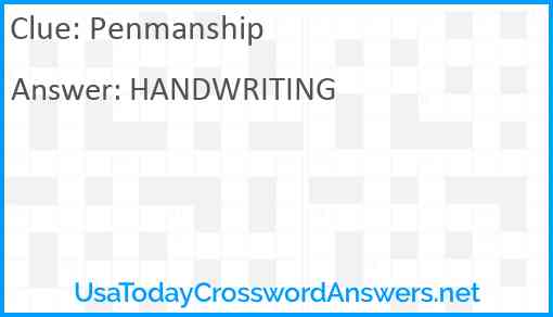 Penmanship Answer