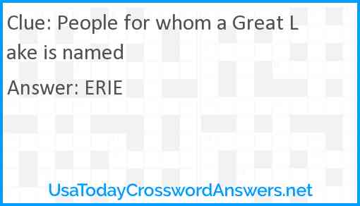 People for whom a Great Lake is named Answer