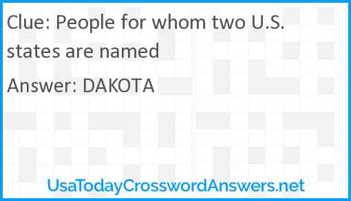 People for whom two U.S. states are named Answer