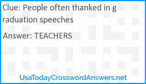 People often thanked in graduation speeches Answer