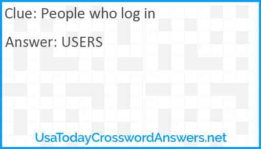 People who log in Answer