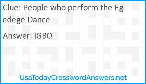People who perform the Egedege Dance Answer