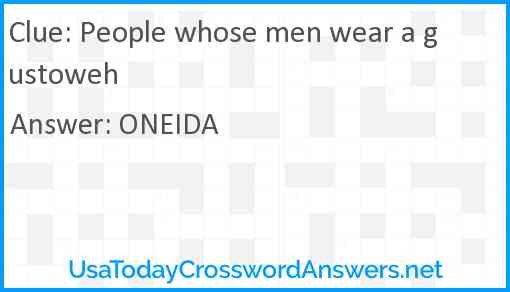 People whose men wear a gustoweh Answer