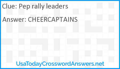 Pep rally leaders Answer