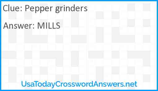 Pepper grinders Answer
