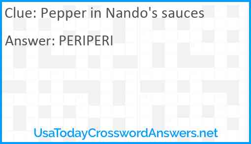 Pepper in Nando's sauces Answer