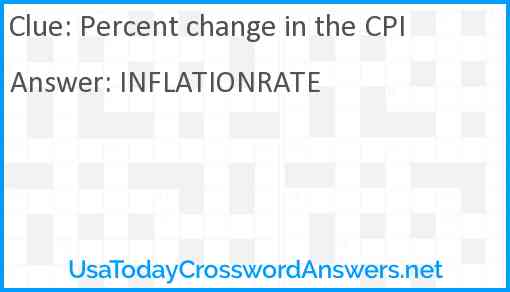 Percent change in the CPI Answer
