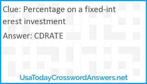 Percentage on a fixed-interest investment Answer