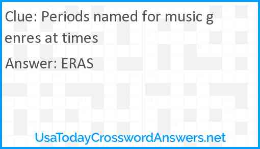 Periods named for music genres at times Answer
