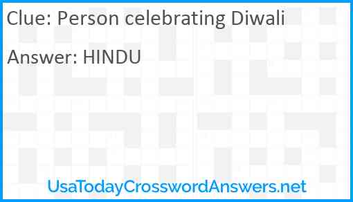 Person celebrating Diwali Answer