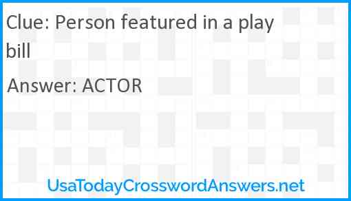 Person featured in a playbill Answer