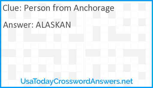Person from Anchorage Answer