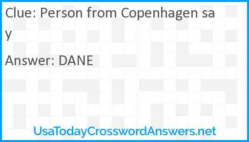 Person from Copenhagen say Answer