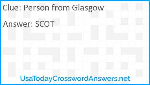 Person from Glasgow Answer